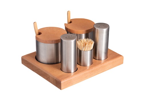 Stainless Steel Salt and Pepper Shaker with Spices Container