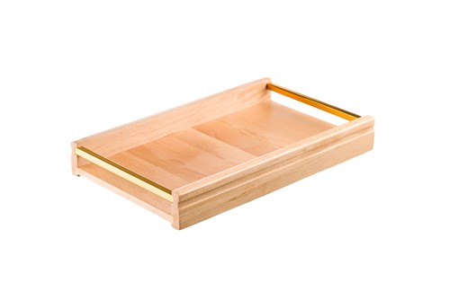 wooden and standlesssteel tray